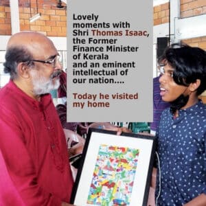 Anujath with Mr Thomas Isaac, former Finance Minister of Kerala