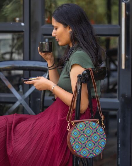 Box Sling Bag | Geometric Pattern