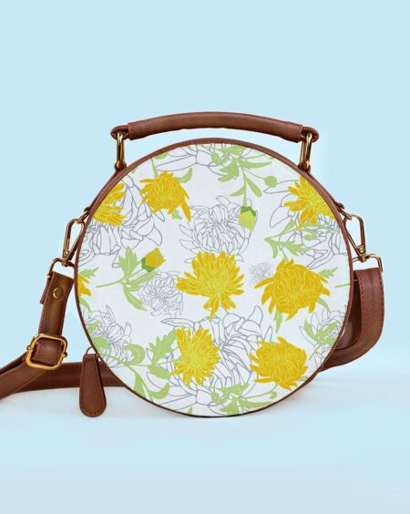 Round Sling Bag | Chrysanthemum Garden