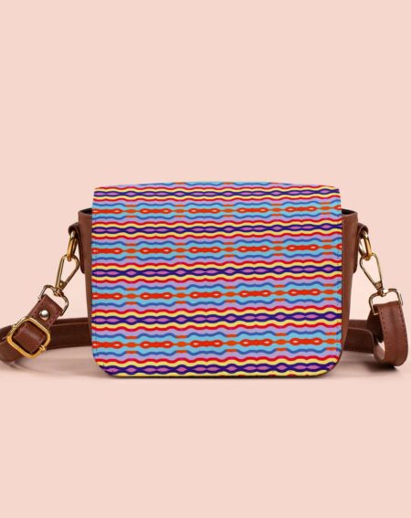 Side Sling Bags | Colorful Wavy Lines