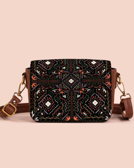 Travel Crossbody Bag | Black Mandala