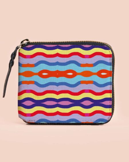 Women's Zip Wallet | Colorful Wavy Lines