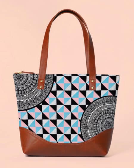Checkered Chevron Print Shoulder Bag for Women | Office Handbag for Girls