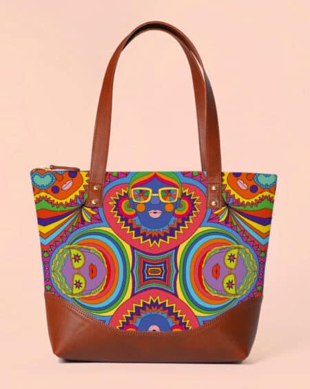 Shoulder Bag for Girls - Trippy Print |  | Office Handbag for Women