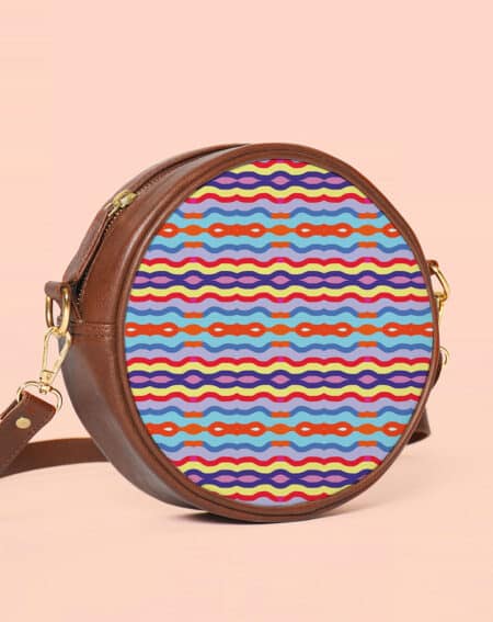 Shoulder Sling Bag | Colorful Wavy Lines