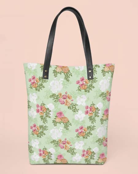 Classic Tote Handbags | Vintage Floral Bouquet
