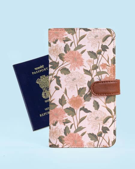 Passport Cover | Chrysanthemum Floral -Beige
