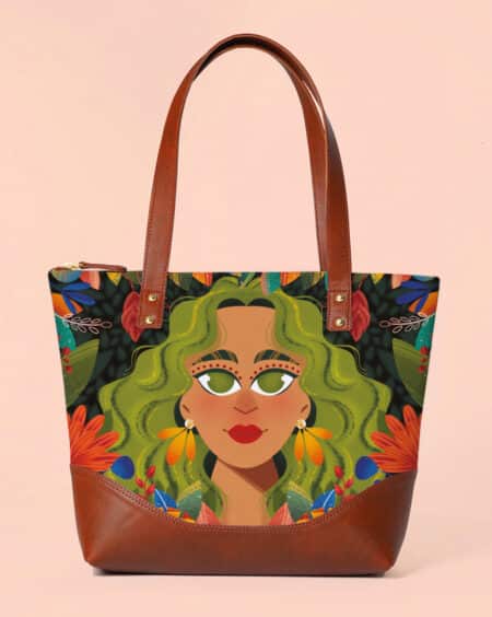 Wildflower Girl Print Shoulder Bag for Women | Office Handbag for Women