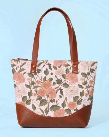 Shoulder Bag for Women - Mum’s Chrysanthemum-Beige