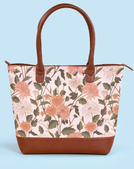 Fatty Tote Bag | Chrysanthemum Floral -Beige